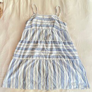 Kori Blue/White Stripe Flowy Dress